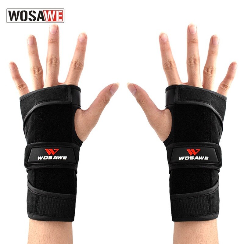 Wosawe Volwassenen Kids Polssteun Palm Protector Handschoenen Skate Rolschaatsen Hand Guard Palm Bescherming Voor Mannen Vrouwen Jongens Meisjes