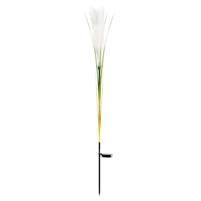 Luces solares de caña para jardín, luz de fibra para exteriores, lámpara de jardín impermeable, lámparas de paisaje de simulación para decoración de Patio y hogar: orange