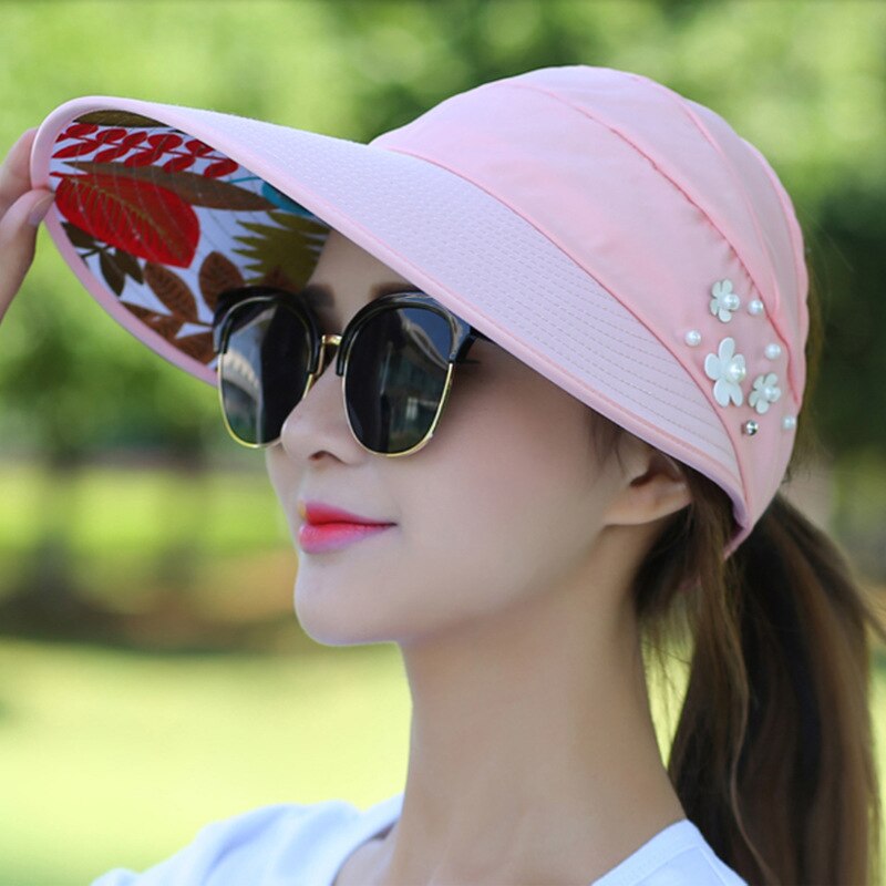 Sombrero plegable portátil para mujer, sombrilla de verano, informal, sencillo, de viaje, protección solar