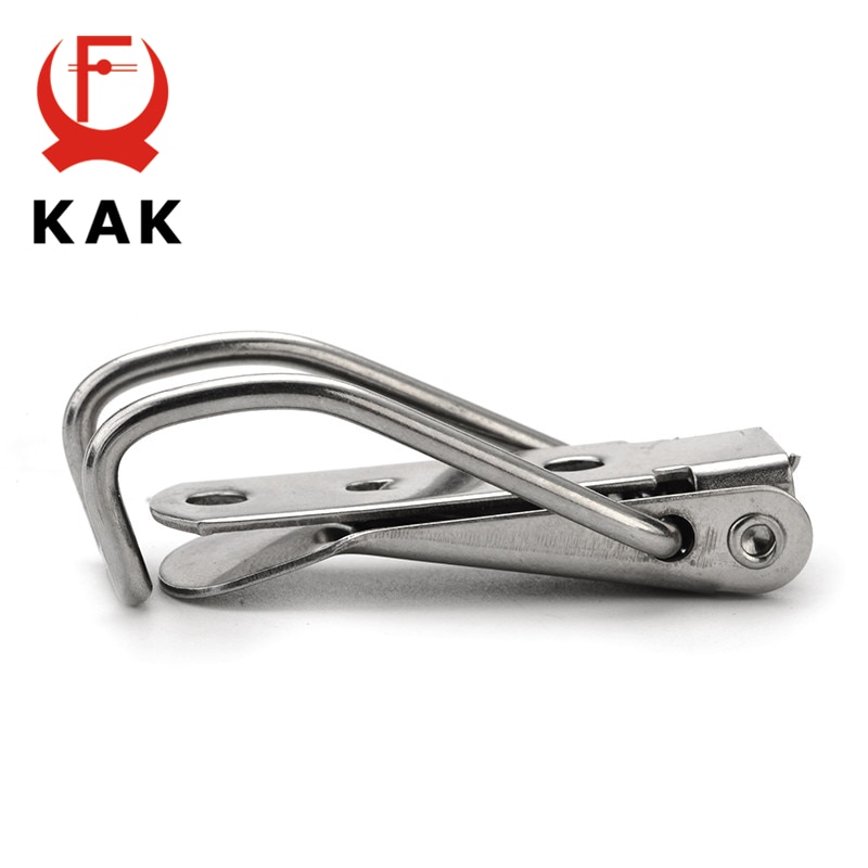 4PCS KAK J115B Mild Steel Cabinet Boxes Hasp Lock 74*20 Spring Loaded Latch Catch Toggle Locks For Sliding Door Window Hardware