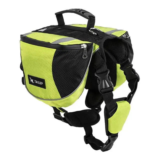Pet Outdoor Backpack Large Capacity Dog Adjustable Saddle Bag Luxury Dog Backpack Harness Carrier For Traveling Hiking: M / green