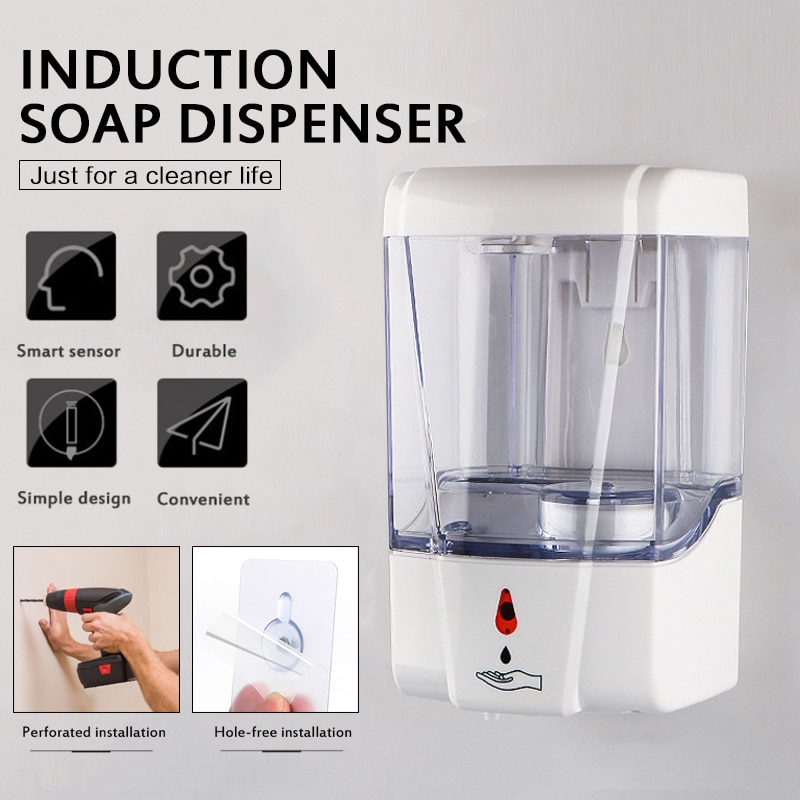 700ml Wall Mounted Dual Power Soap Dispenser Automatic IR Sensor Touch Kitchen Lotion Soap Spout For Kitchen Cocina Accesorio