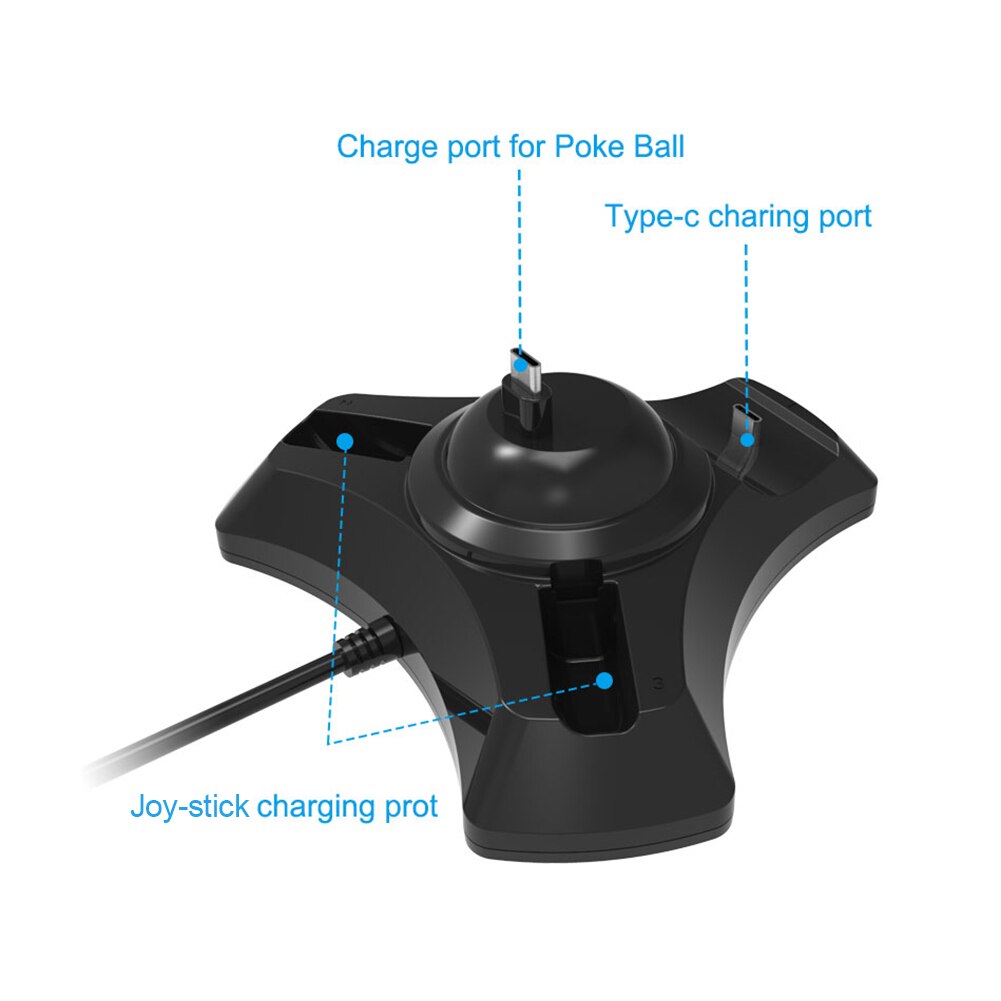 4 in 1 Charging Dock Station for Nintendo Switch Pro Controller Poke Ball Plus Charger Stand