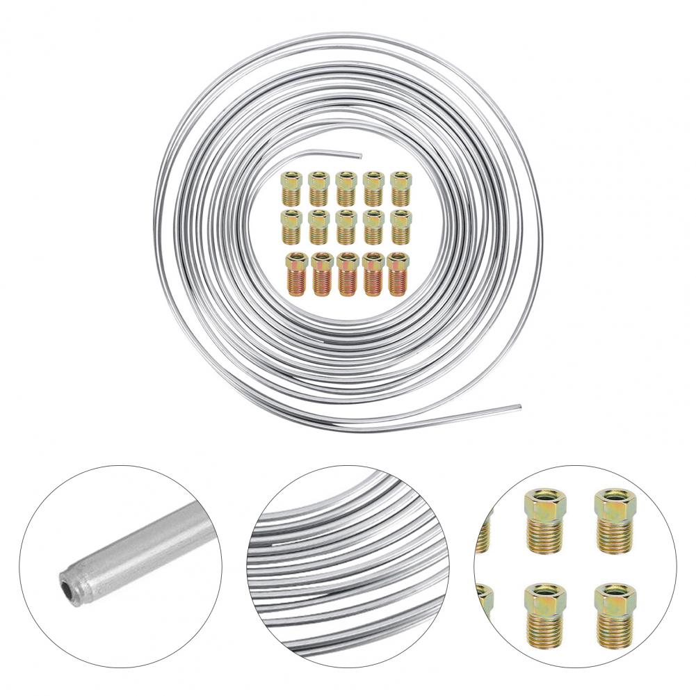 25 Ft 3/16 Brake Line Replacement Tube Tubing Galvanized Steel Brake Line Tubing Easy Bending Brake Line Coil for Manufacturing