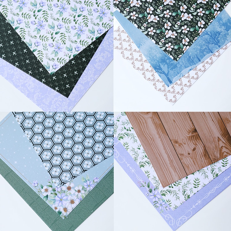 KLJUYP 12 Sheets Spring Scrapbooking Pads Paper Origami Art Background Paper Card Making DIY Scrapbook Paper Craft