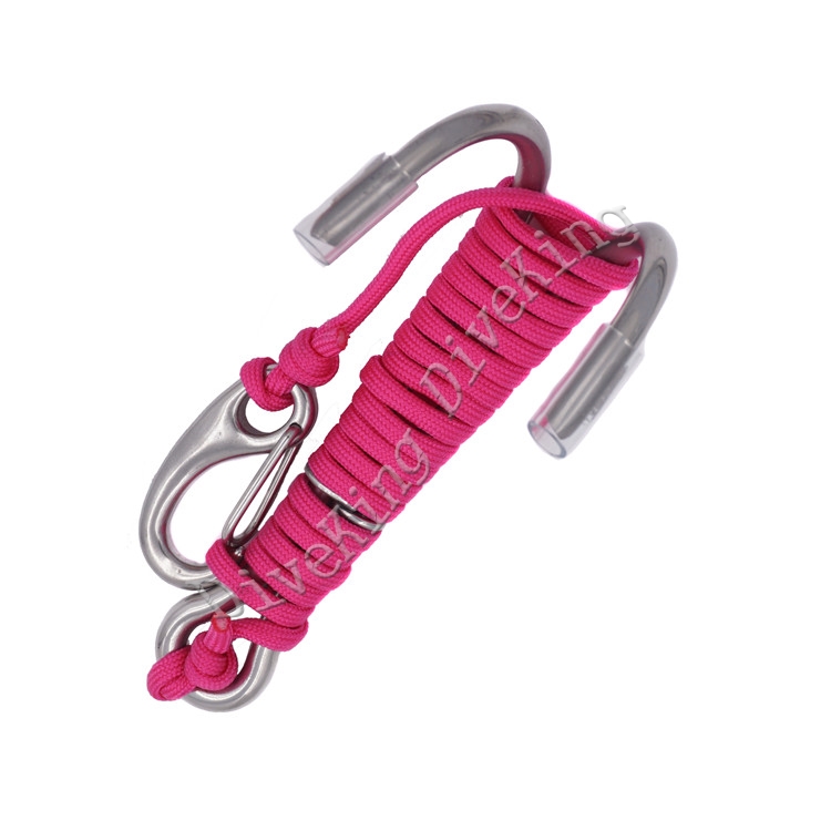 Scuba Diving Double Dual Stainless Steel Reef Drift Hook with Line and clips Hook for Current Dive Underwater: Fuchsia