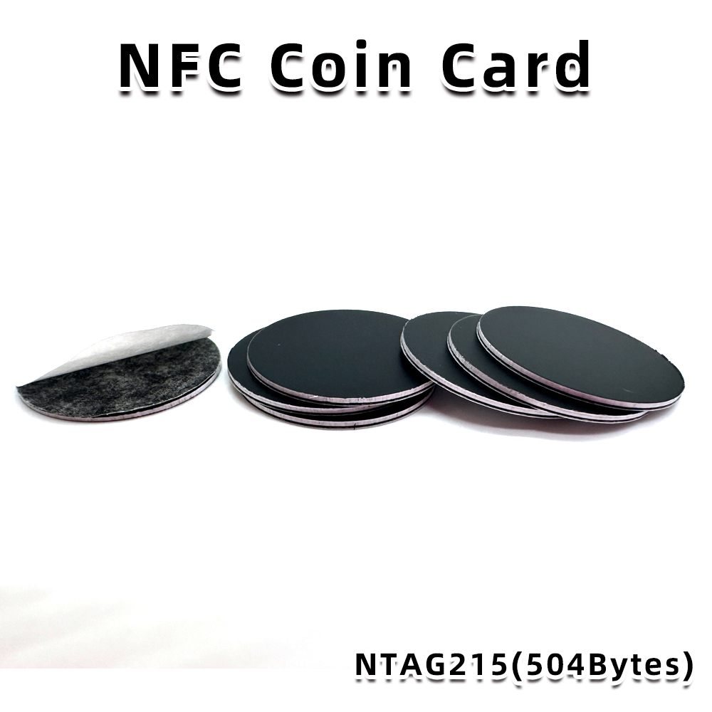Etiquetas Ntag 215 negras, pegatinas RFID disponibles para teléfono NFC, etiqueta adhesiva NFC Ntag215, etiqueta autoadhesiva de 13,56 MHz, pegatina ISO14443A