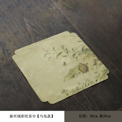 Fluwelen Theedoek Absorberende Zen Chinese Stijl Retro Thee Art Thee Doek Thee Mat Kung Fu Thee Set Theeceremonie onderdelen: A