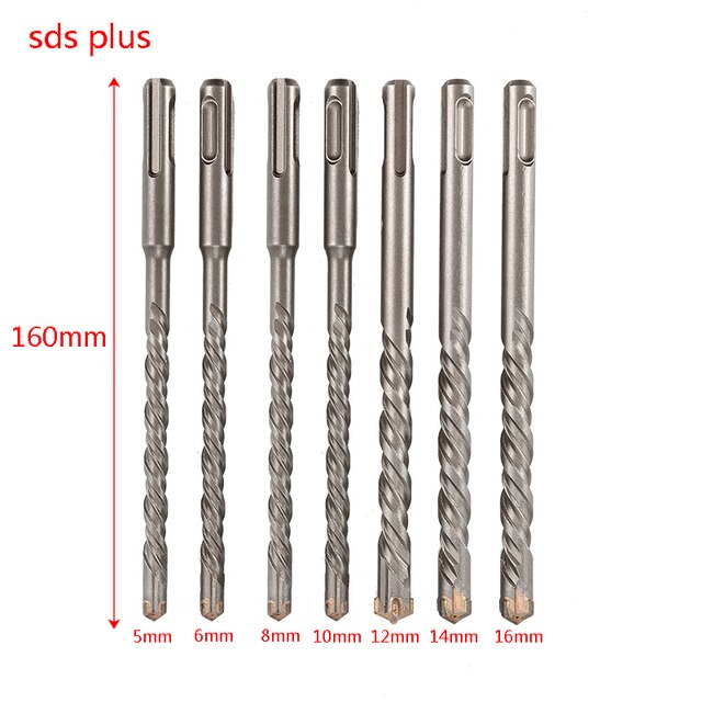 7pcs cross tungsten steel alloy sds-plus drill bit. For perforating concrete, stone, brick walls.: Default Title