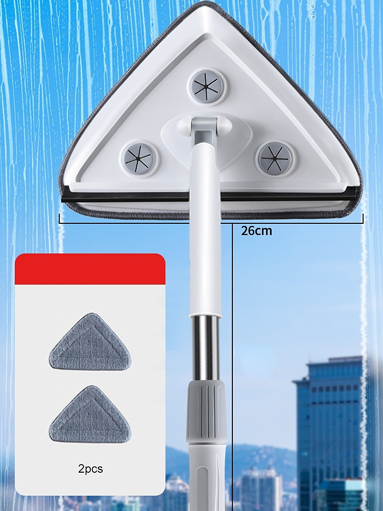 Trójkątna wycieraczka robić szyb Teleskopowy pręt Szczotka robić czyszczenia okien Profesjonalne narzędzie robić czyszczenia okien w gospodarstwie domowym: zgniły zielony