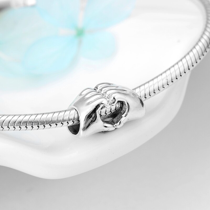 Levensechte 925 Sterling Zilveren Hart Gebaar Bedels Kralen Fit Originele Europese Armband Bangles Sieraden Maken