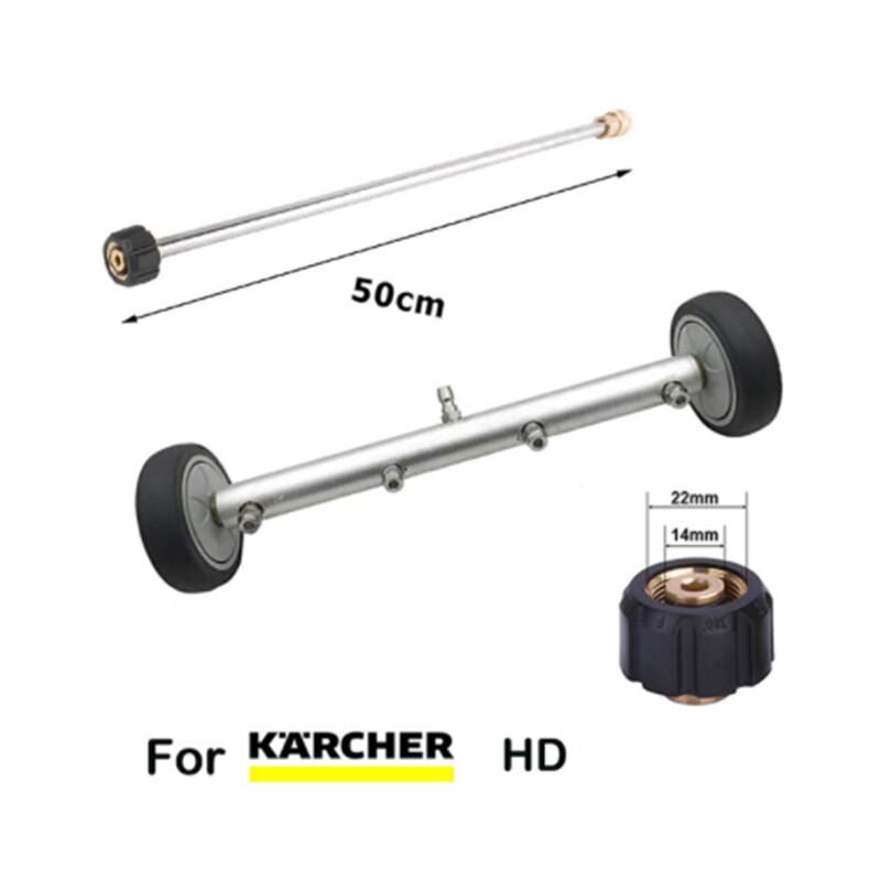 For Karcher Hd K2 K3 K4 K5 K6 K7 High Pressure Cleaner Undercarriage Cleaner Water Broom Washer Fan Nozzle CarCleaning Car Tools: Silver