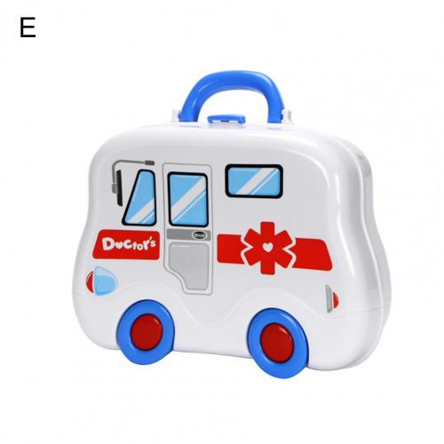 Pretend Play Speelgoed Onderhoud Kit Bus Shape Praktische Vermogen Plastic Beauty Accessoires Ouder-kind Interactief Spel Speelgoed: E
