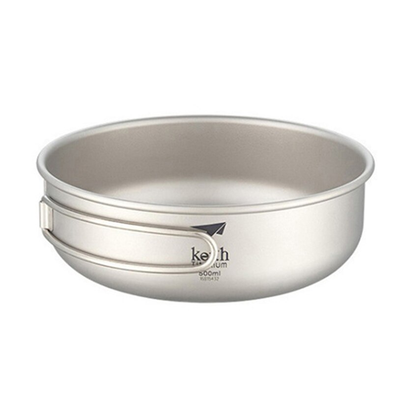 300/400/500/600ml Keith Titanium Folding Bowls With Titanium Foldable Handle Outdoor Cookware Tableware Cutlery Ti5323-Ti5326