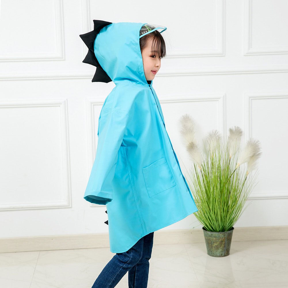Outdoor Leuke Dinosaurus Polyester Baby Kids Regenjas Waterdichte Regenjas Kinderen Ondoordringbare Poncho Jongens Meisjes Regen Jas Kids: Blauw / Height 90 cm below