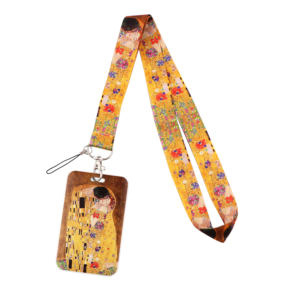 CB896 Kersenbloesems Mode Bloemen Lanyard Credit Card Id Houder Tas Student Vrouwen Bank Bus Visitekaartje Cover Badge: 17