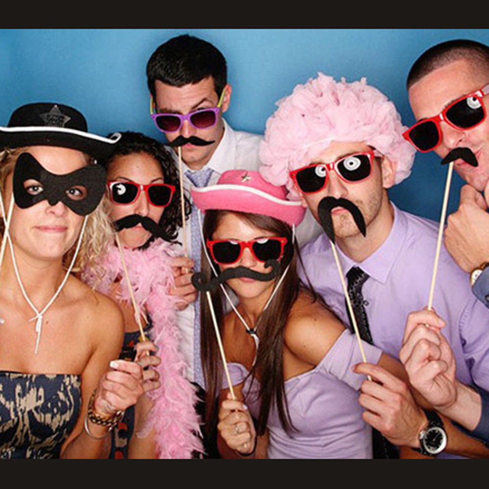 Fête anniversaire bricolage bébé pour Photobooth accessoires tirer stand accessoires masque bâton amusant décoration de mariage 25PC