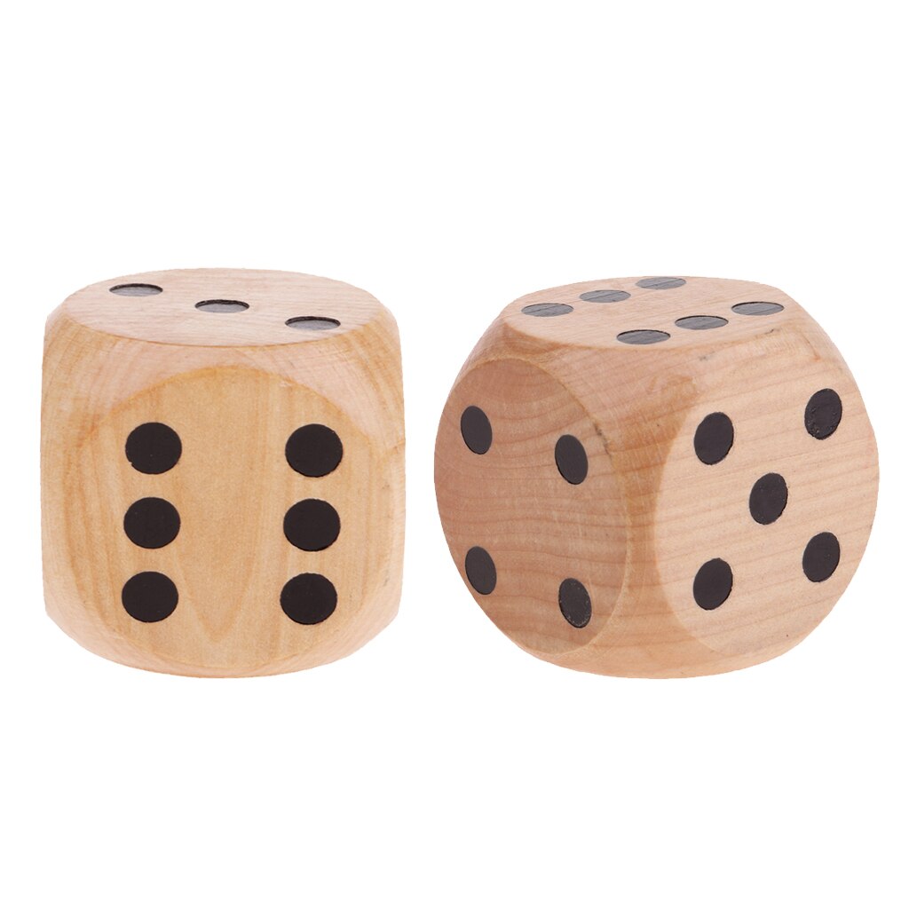 2x Creatieve Grote Houten D6 Zes Zijdige Dices Set Voor Dnd Rpg Party Games Hout