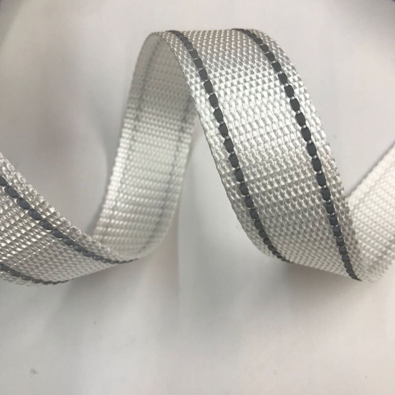 50 Yards 25Mm Reflecterende Singels Naaien Accessoires Rugzak Strapping Riem 1Mm Dikte Huisdier Kraag Diy Polyester Tape: White 25mm