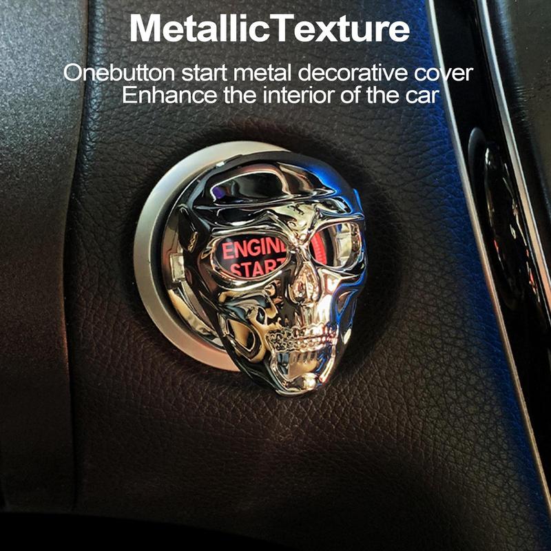 Skull Push Start Button Cover Retro Skull Engine Start Stop Button Cover Gothic Car Accessories Engine Start Stop Button Cover