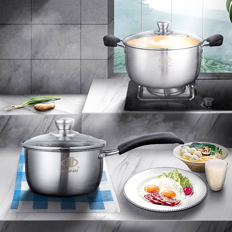 Stainless steel small milk pot, mini soup pot, porridge and instant noodle milk pot, induction cooker, gas universal