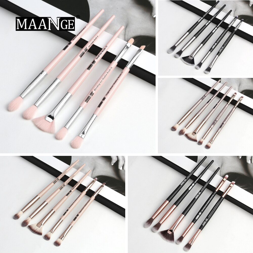 Maange pro 3/5/6 makeup børster sæt øjenskygge blending eyeliner øjenvipper øjenbryn børster til makeup bærbart øjenbørste sæt
