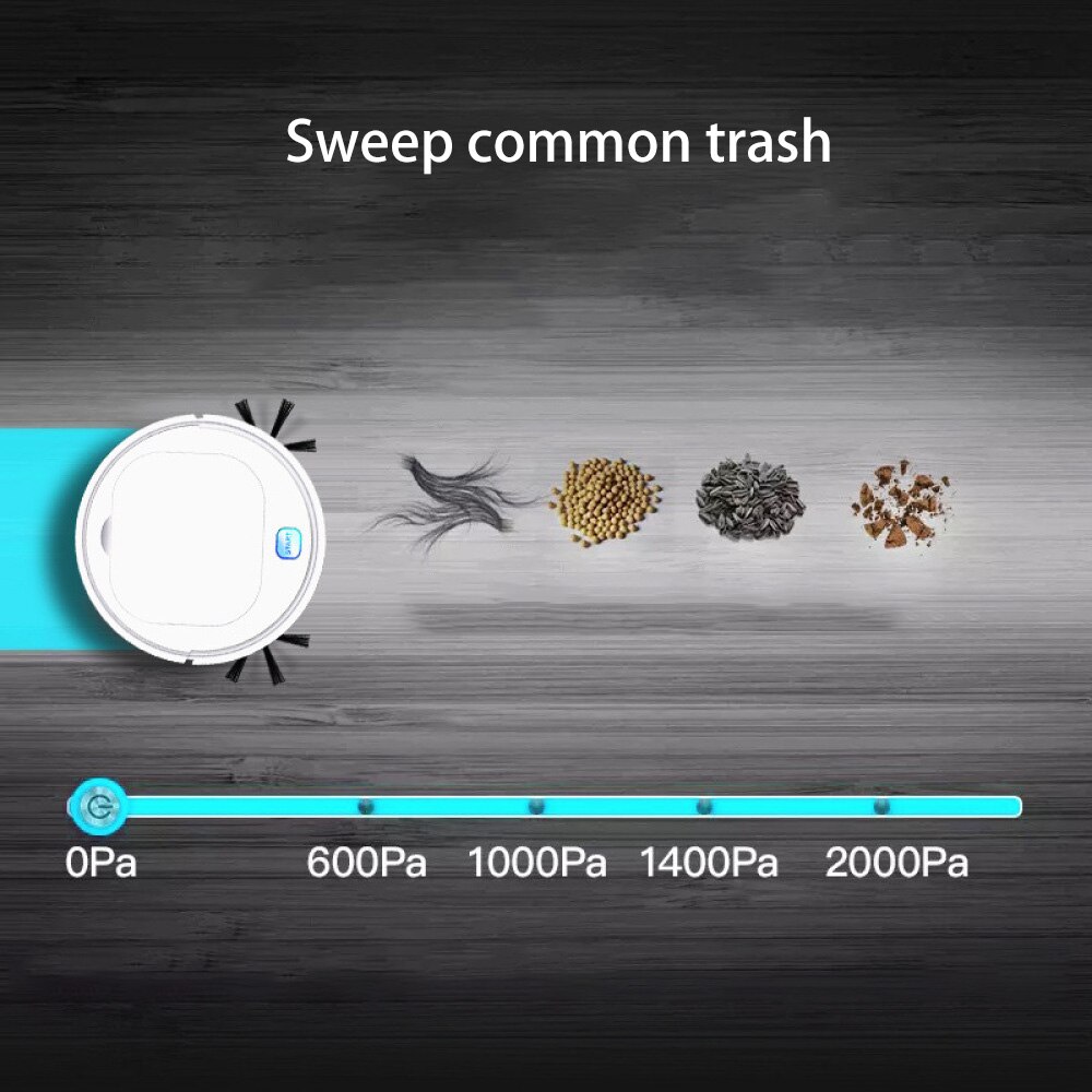 Multifunctional Robot Vacuum Cleaner USB Rechargeable 1800Pa Smart Sweeping Robot Dry Wet Sweeping Vacuum Cleaner for Home Floor