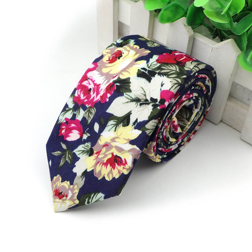 Katoen Bloemen Tie Mens 6 Cm Smalle Stropdas Paisley Plaid Bloem Voor Wedding Party Casual Accessoires: 4