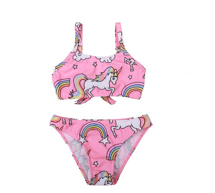 Meisjes Badpak Split 3-8years Meisjes Badmode Eenhoorn Twee Stuk Kinderen Badmode Regenboog Bikini Set Leuke TB052: XL