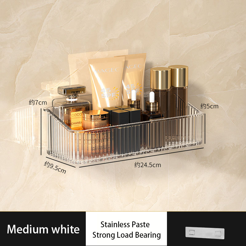 Bathroom Storage Rack Bathroom Toilet Without Punching Wall Hanger Toilet Wall Cosmetic Storage Rack: Ivory