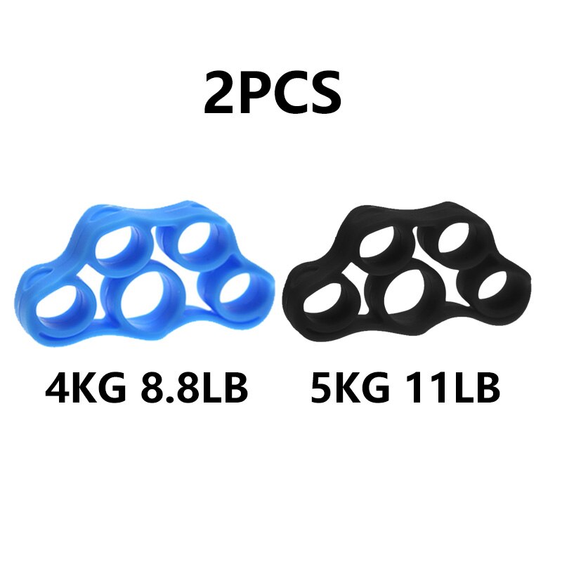 Silicone finger clip strength trainer resistance band hand shake wrist exercise stretching resistance finger trainer exercise fi: blue black