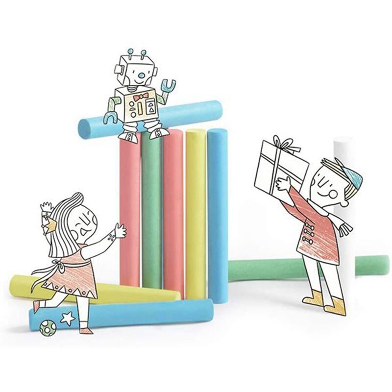 12 unids/lote tiza sin polvo pluma dibujo tizas para pizarra 6 colores papelería de oficina de la escuela suministros Accesorios