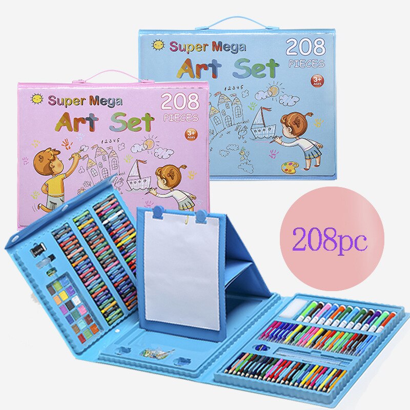 208Pc Penseel Krijt Kunst Schilderij Set Kinderen Schoolbenodigdheden Aquarel Pen Professionele Tekening Kit Set Voor Kinderen