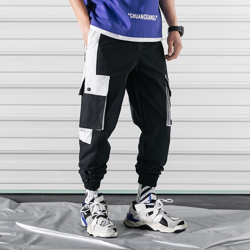 Singleroad mænds cargobukser mænd sidelommer hip hop japansk streetwear haremsbukser mænd bukser joggers mænd joggingbukser
