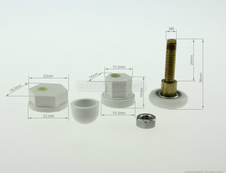 8 x Douche Deur VERVANGING Runner Wielen Voor Rollen 19mm, 23mm, 25mm & 27mm