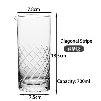 Seamless 700ml Cocktail Mixing Glass: Diagonal Stripe