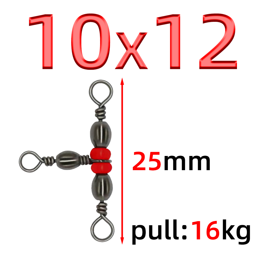20 stk. japansk trefork flaskeformet tredelt ring 8- -ords ringdeler t-svivel rød perlesvivel fisketilbehør: Marineblå