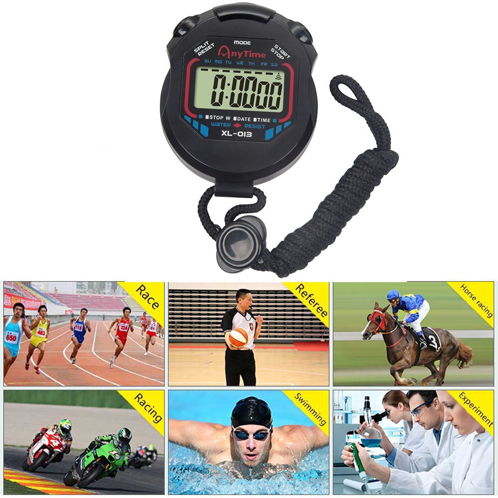 Digital Running Stopwatch Sports Timer Kitchen Cooking Shower Study Timing Count up Manual Electronic Countdown Home Gadgets