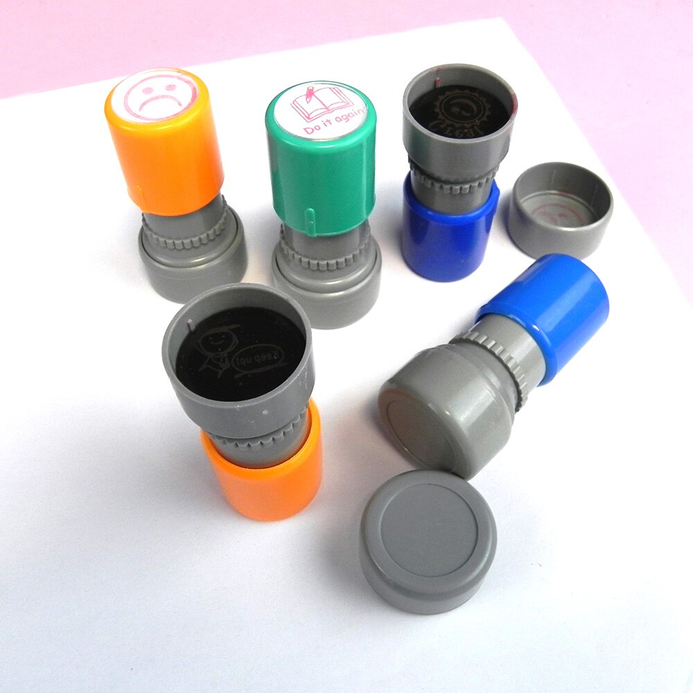 5pcs Teacher Stampers Self Inking Student Evaluation Stamp Praise Reward Stamps Motivation Sticker School
