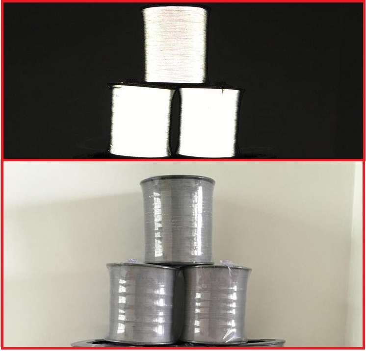 Hilo reflectante para tejer ropa, hilo de 0,5mm, 4000m/rollo, luz Normal, doble , Material de costura, bricolaje