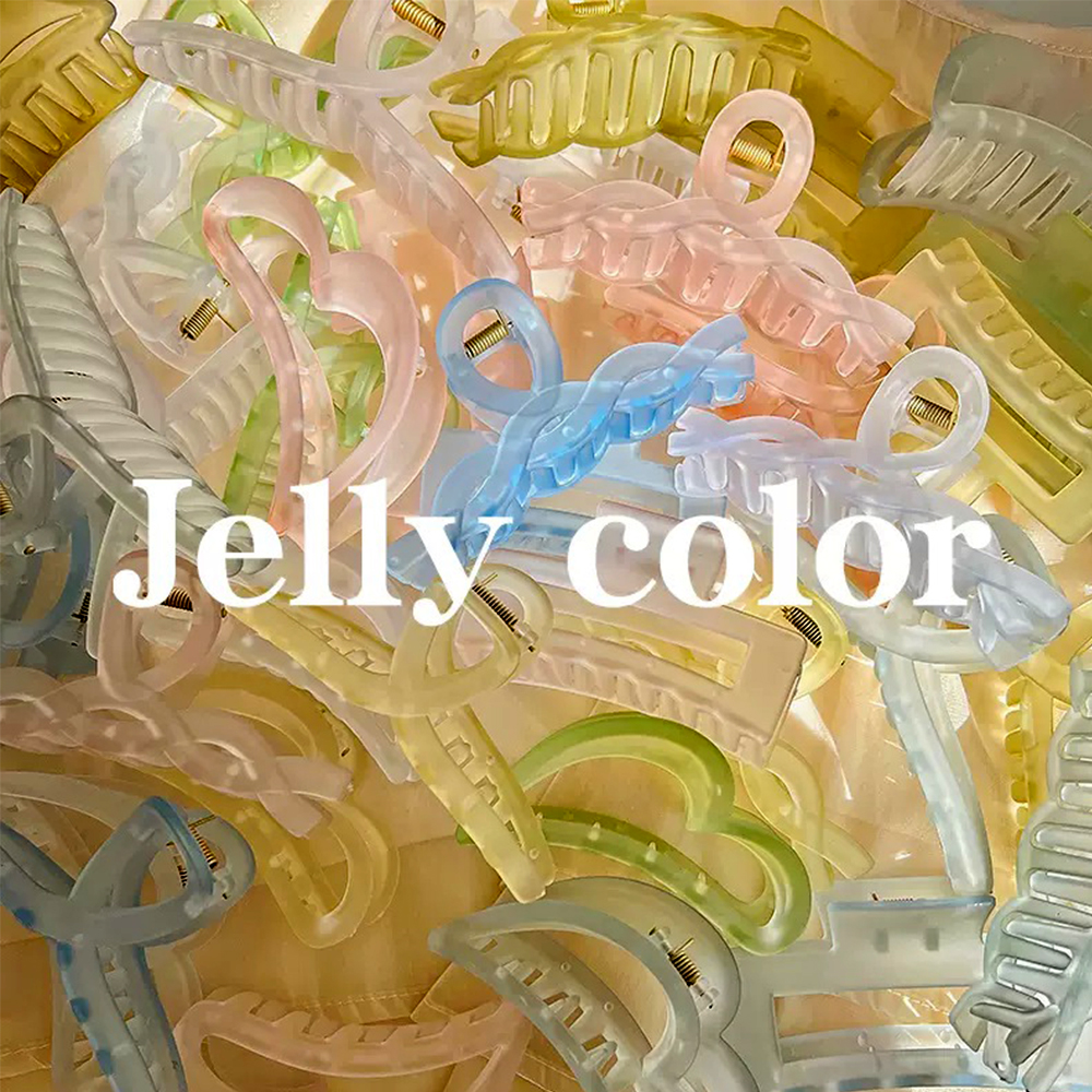 Large Jelly Acrylic Hair Claw Geometric Crab Hair Clips For Women Large Size Hairpin Shark Clips Summer Headwear