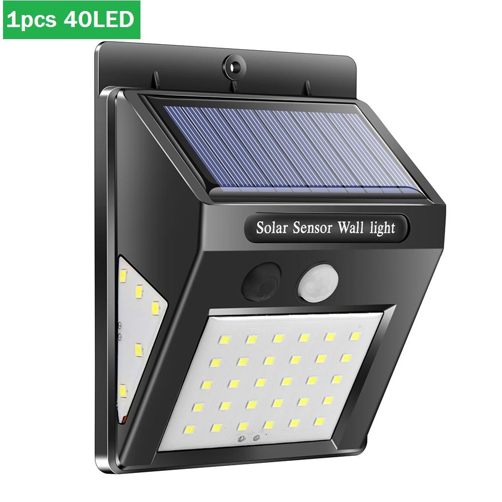 30/40LED Solar Light Motion Sensor Waterdicht Yard Path Outdoor Tuin Lamp Voor Tuin Decoratie Straat Lantaarn: 1pcs 40 LED