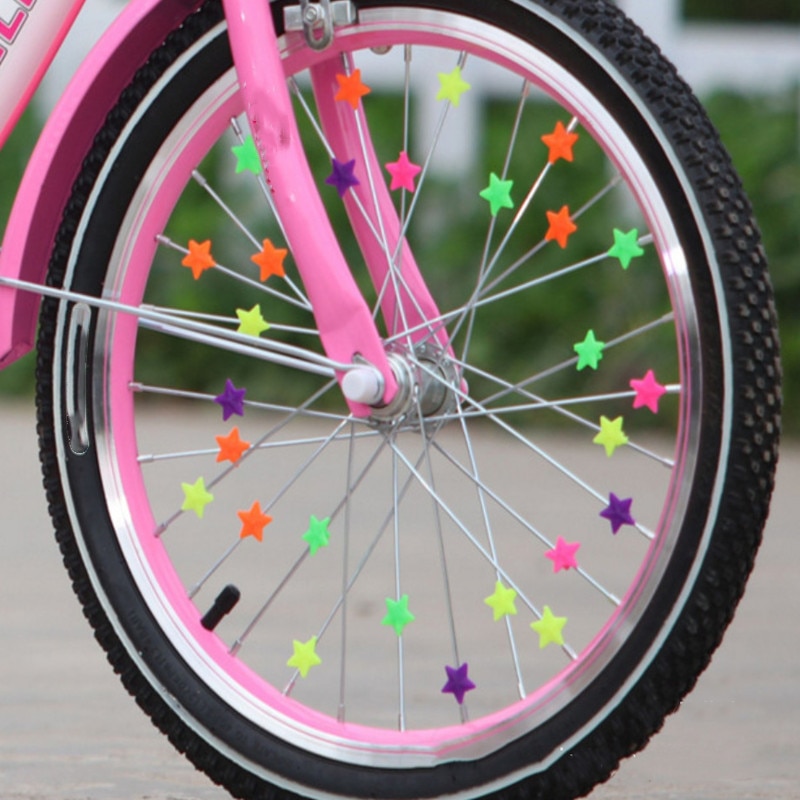 36 Stks/partij Fiets Wheel Spoke Kleurrijke Plastic Bead Multi Kleur Kinderen Clip Decoratie Baby Fiets Kid Fietsen Accessoires