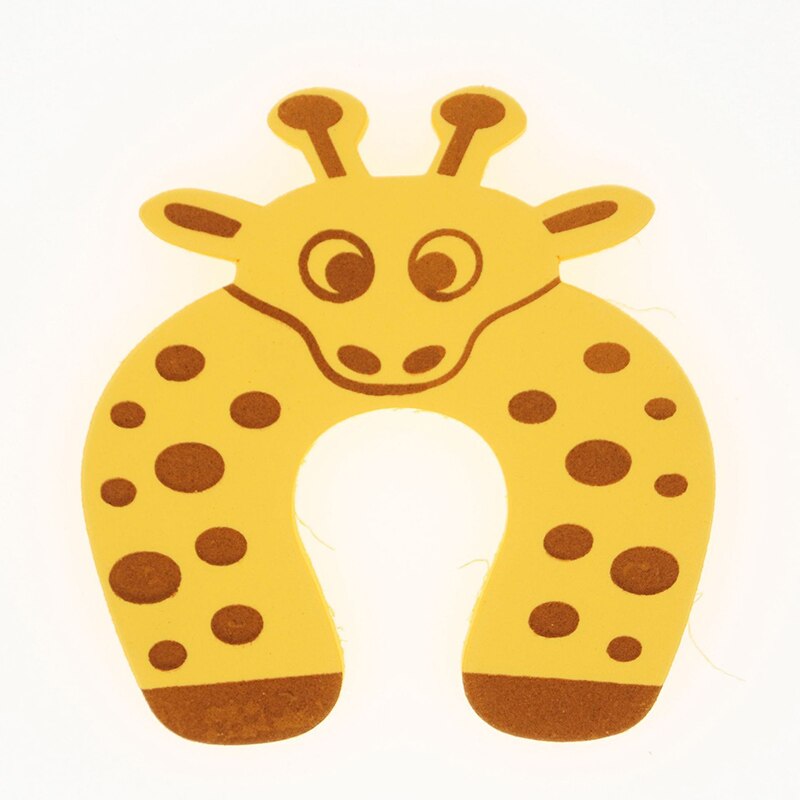 5Pcs/Lot Baby Safety For Newborn Furniture Protection Card Door Stopper Security Cute Animal Care Child Lock Finger Protector: Giraffe 5PCS