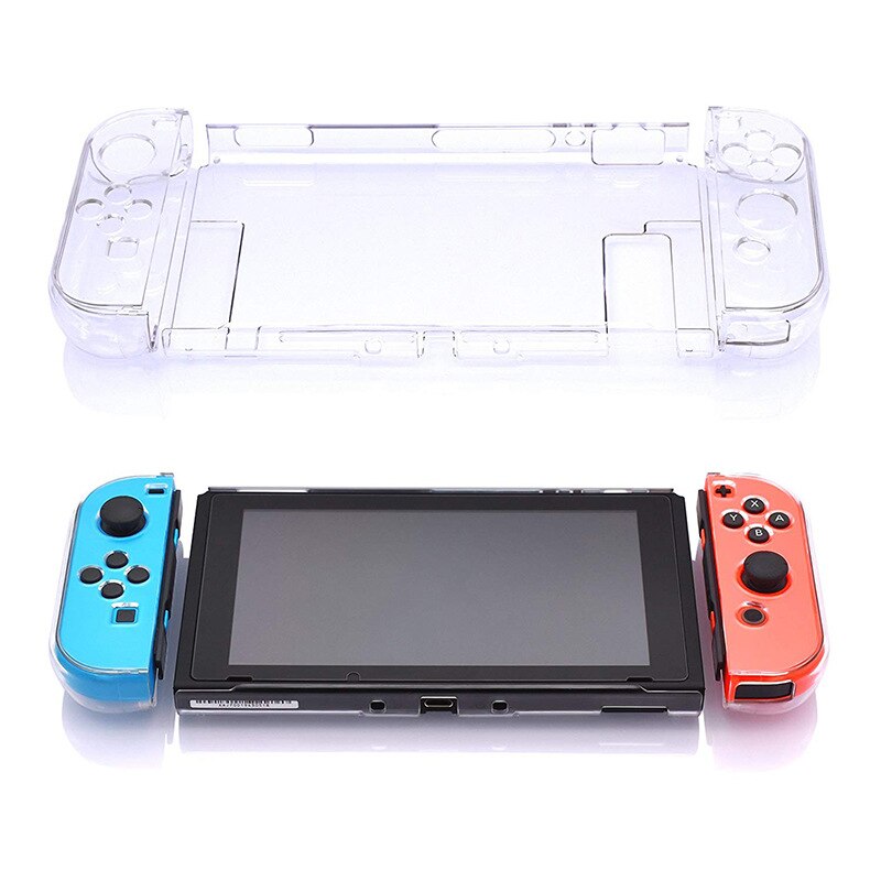 Staccabile di Cristallo della Cassa del PC Trasparente Per Nintendo Nintend Interruttore NS NX Custodie Duro libero Della Copertura Posteriore Borsette Coque Ultra Sottile borsa: Transparent White