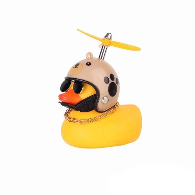 Bicycle Horn Cute Little Yellow Duck Night Warning Light Children's Rubber Duck Toy Mountain Bike Scooter Lights Decoration: M