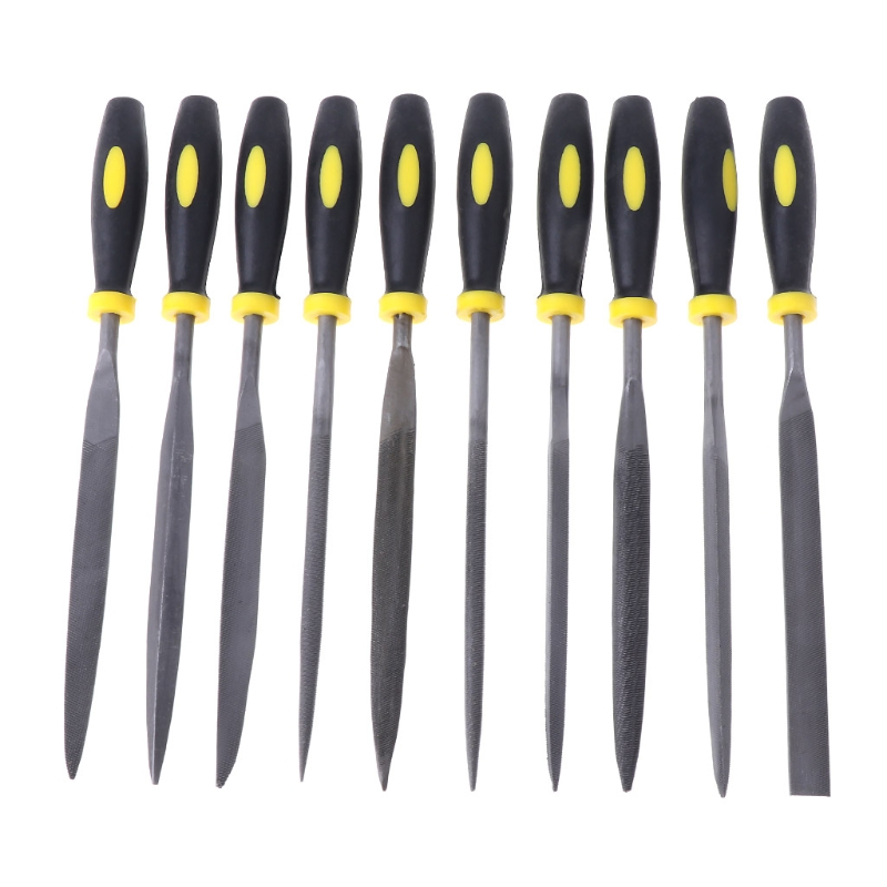 10 Pcs Needle File Set For Jeweler Wood Carving Craft Metal Glass Stone 3 Sizes Easy To Grip,Better Control For Filing Glass: 5 X 180mm