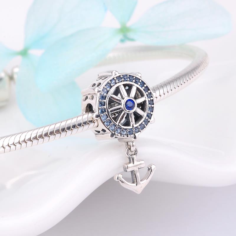 Breloques en forme de petit voilier en émail, perles en argent Sterling 925, adaptées aux Bracelets européens originaux,