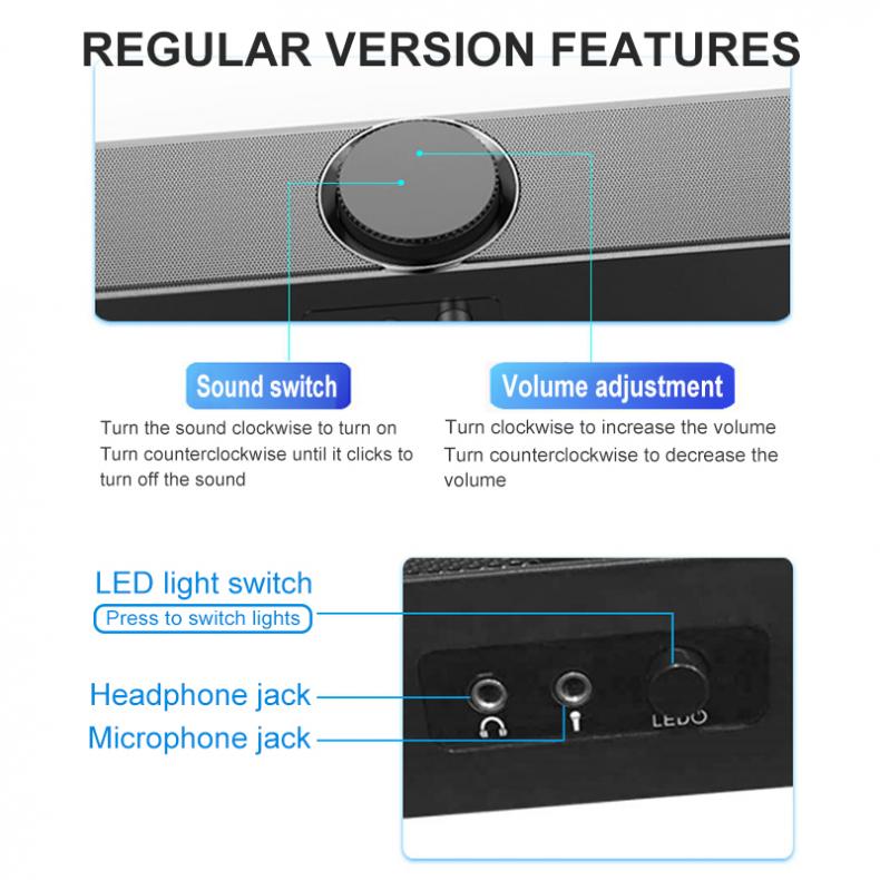 Sada V-198 Soundbars Luidspreker Mobiele Telefoon Computer Universele Mini Strip Speaker Stereo Surround Sound Met Microfoon