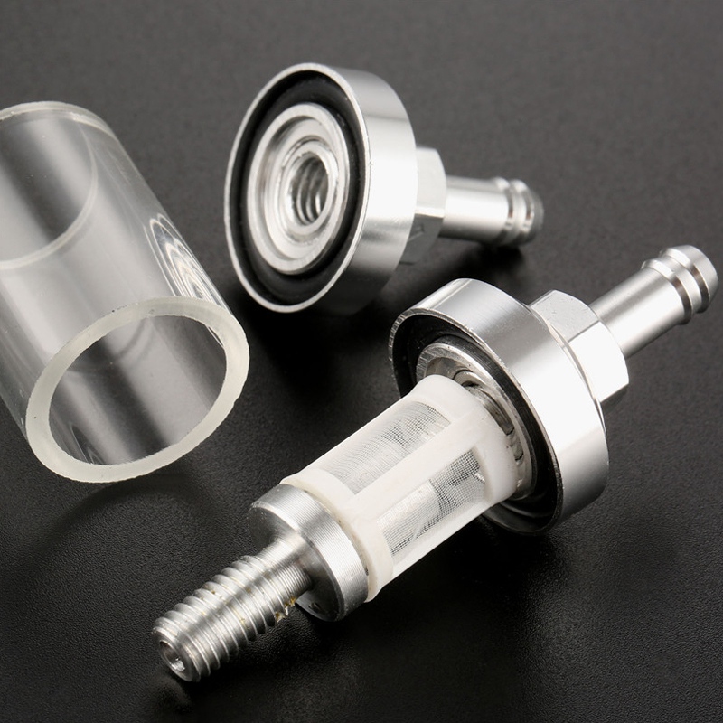 Aleación de aluminio cristal motocicleta combustible gasolina filtro de aceite Moto accesorios para Atv Dirt Pit bicicleta Motocross plata